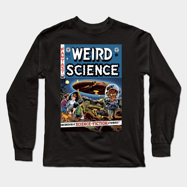 Vintage Sci Fi Comic Book Long Sleeve T-Shirt by jtees40